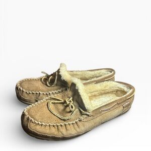 L.L. Bean Tan Moccasin Slippers